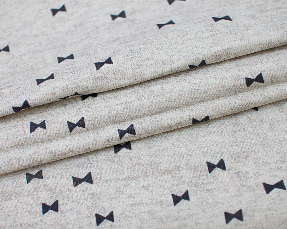 Bowtie KNIT Grey from Kokka Fabric