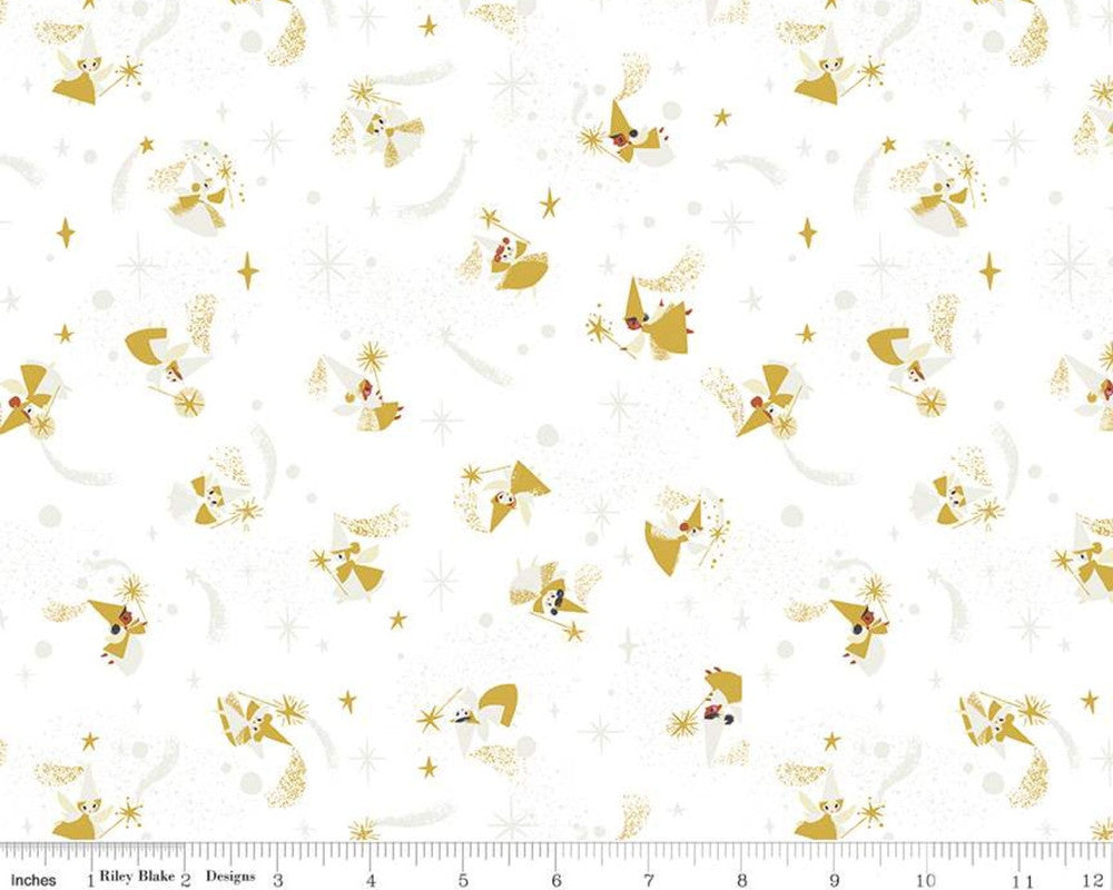 Little Brier Rose - Fairies White Sparkle by Jill Howarth from Riley Blake Fabric