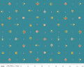Little Brier Rose - Crowns Teal Sparkle by Jill Howarth from Riley Blake Fabric