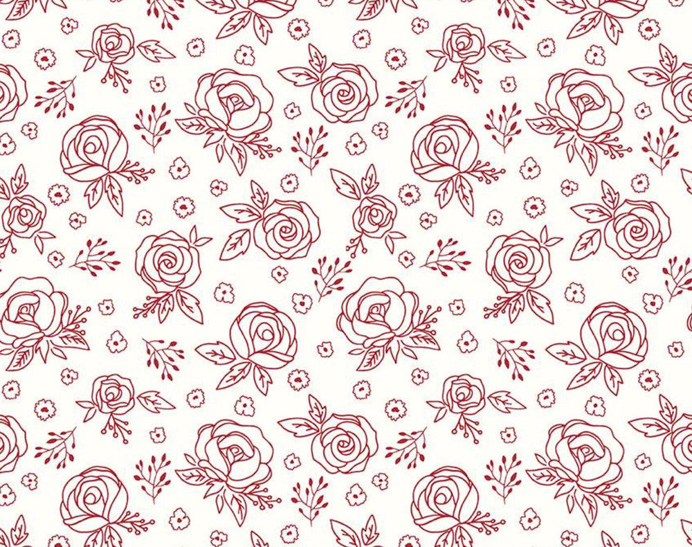Red Hot - Roses Cream by Melanie Collete from Riley Blake Fabric