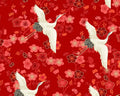 Hikari - Cranes Red from Makower UK Fabric