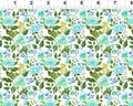 Watercolor Beauty - Floral Green Turquoise from In The Beginning Fabric