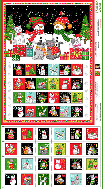 Santa Paws - Advent Panel 24 Inches from Makower UK Fabric