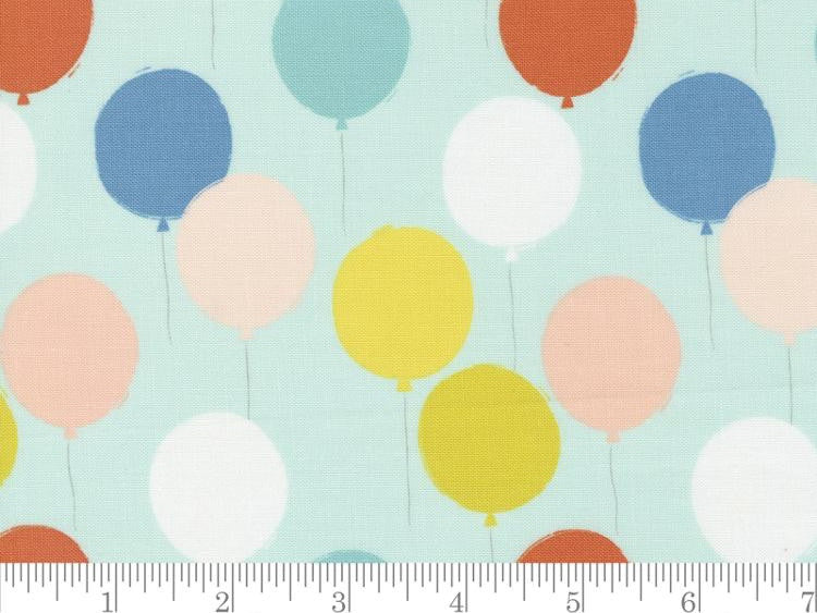 Delivered With Love - Balloons Aqua 25132 14 by Paper and Cloth from Moda Fabrics