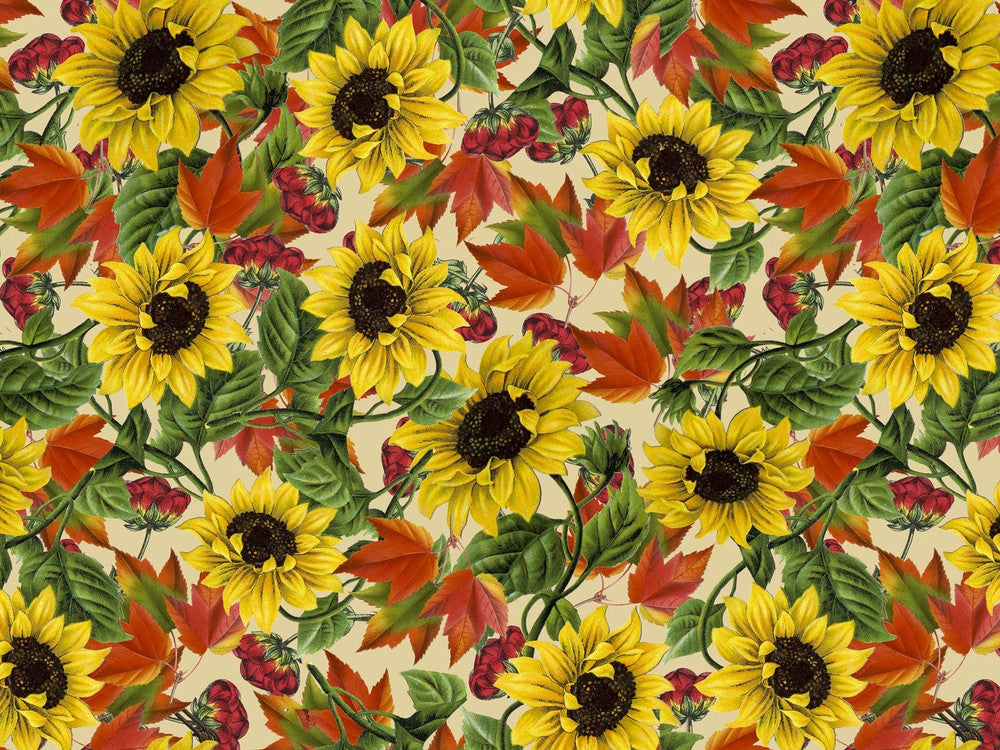 Harvest - Flora Cream from David Textiles Fabrics