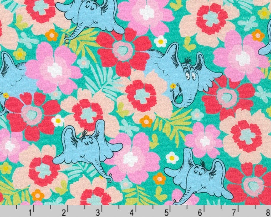 Horton Kindness - Horton Florals Jade by Dr. Seuss from Robert Kaufman Fabrics