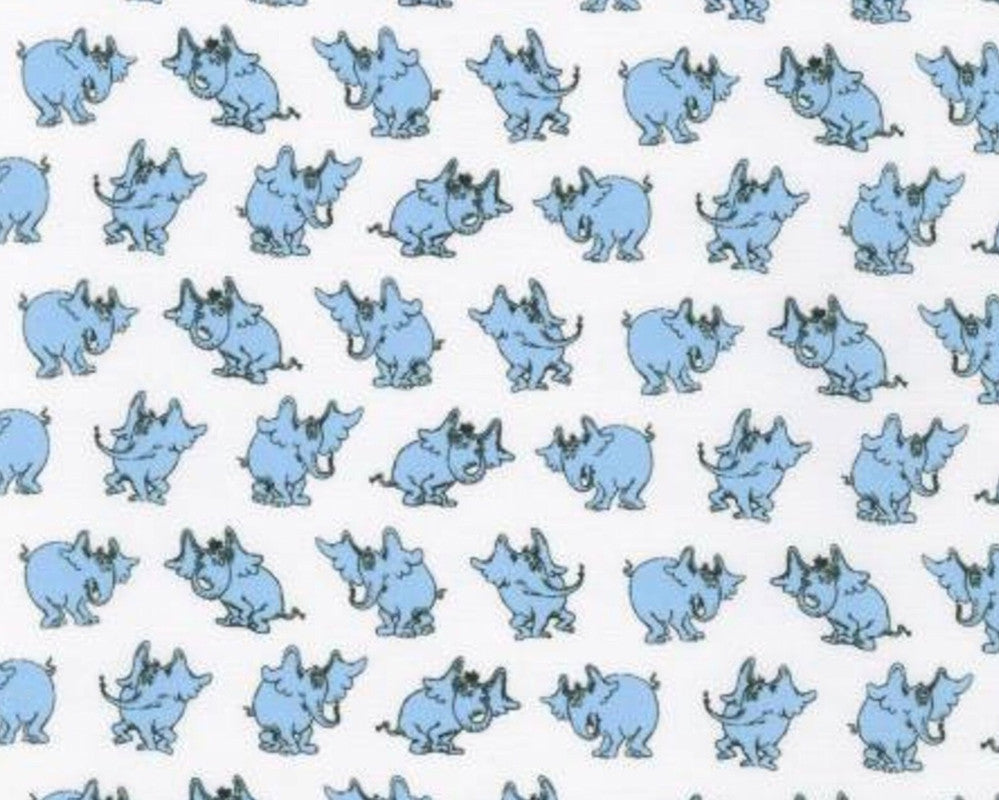 A Little Dr. Seuss - Elephants White from Robert Kaufman Fabrics