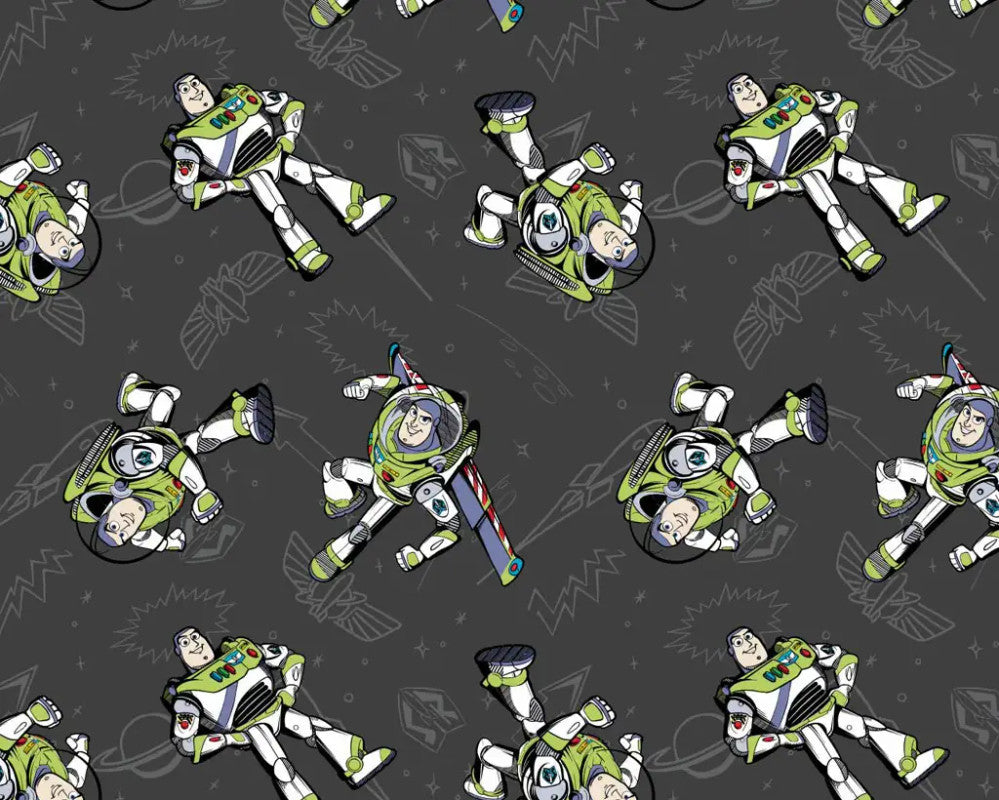 Disney Pixar Toy Story - Buzz Charcoal from Camelot Fabrics