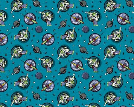 Disney Pixar Toy Story - Buzz Badge Blue from Camelot Fabrics