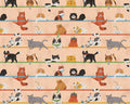 Here Kitty Kitty - Mischievous Balance Peach from Paintbrush Studio Fabrics