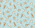 Bundle Up - Tossed Bunnies Blue from Henry Glass Fabric