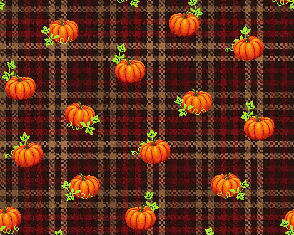 Autumn Glory - Pumpkin Plaid Brown from Freckle and Lollie Fabric