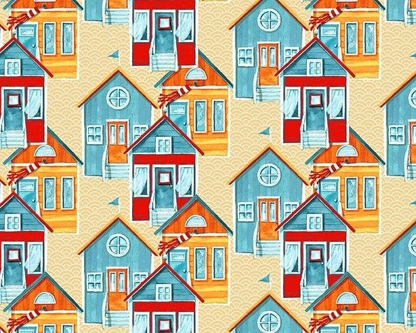 Surf’s Up - Beach Cottages from Henry Glass Fabric