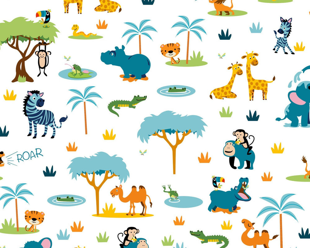 Zooville - Swinging Safari from Freckle and Lollie Fabric