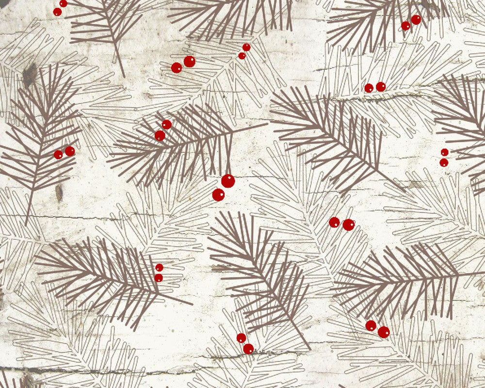 Moose Lodge - Branches Brown Cream from Henry Glass Fabric