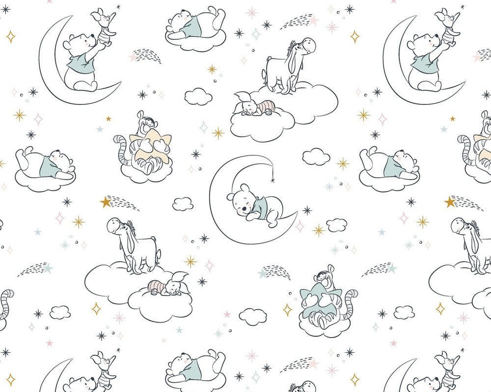 Winnie The Pooh - Winnie and Friends Moon Clouds White from Springs Creative Fabric