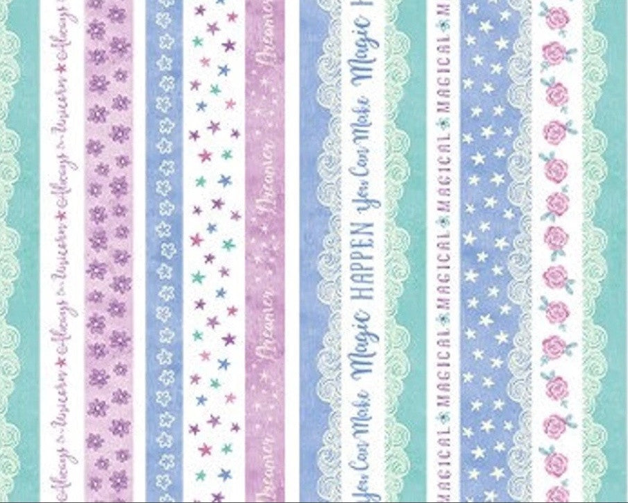 Dreamers Pearl - Decorated Stripe from Benartex Fabrics