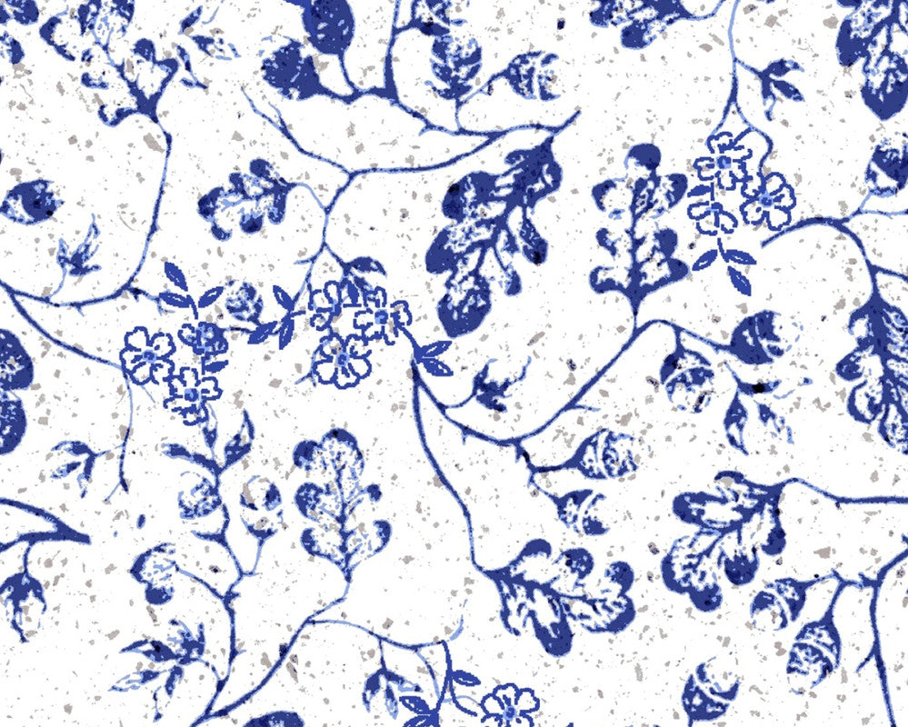 Butterfly Blues - Vines White from 3 Wishes Fabric
