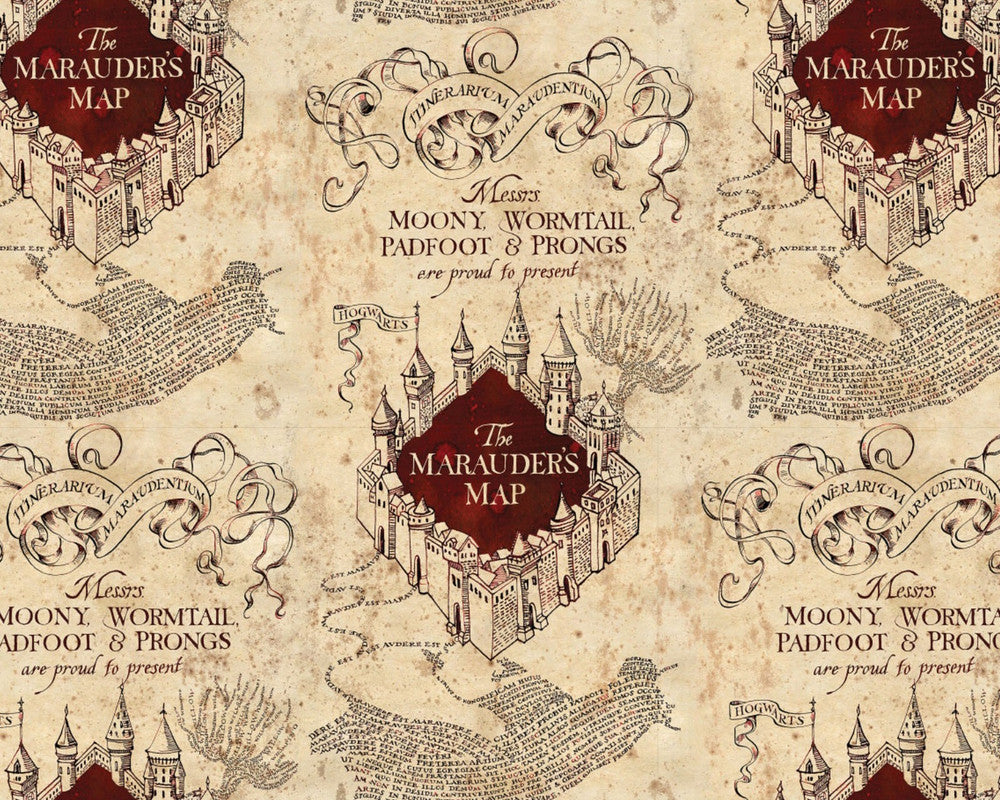 Wizarding World KNIT - Map Tan 58 Inches from Camelot Fabrics