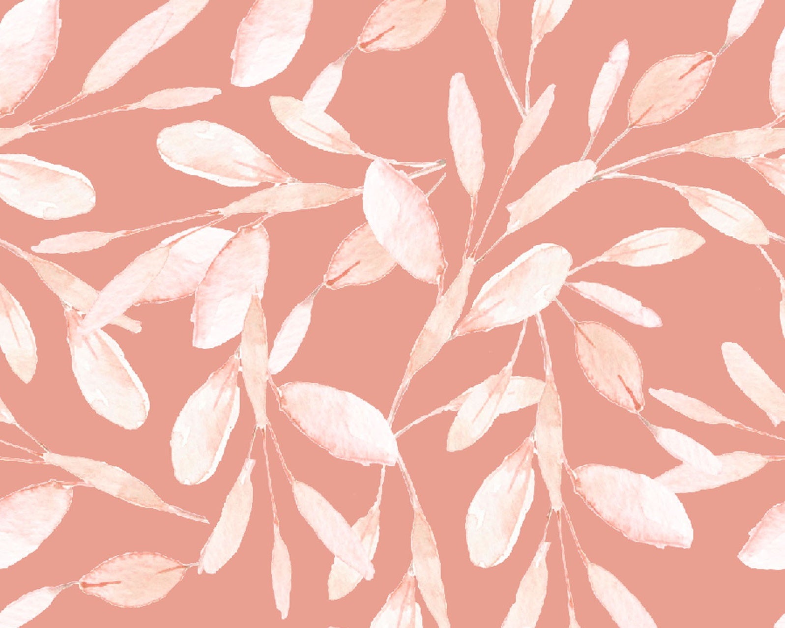 FLANNEL Print - Leafs Coral from 3 Wishes Fabric