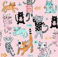 Cats - Pink from Springs Creative Fabric