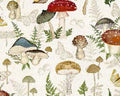 Mushrooms Ferns Tan from Springs Creative Fabric