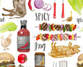 BBQ Summer Foods White from Springs Creative Fabric