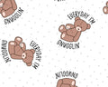 Nursery FLANNEL - Everyday I’m Snugglin’ Teddy Bear White from Springs Creative Fabric