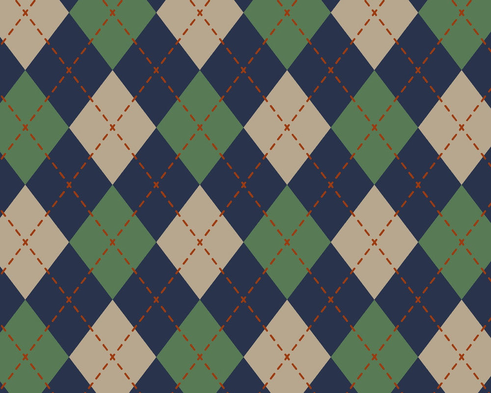 Argyle Pattern OXFORD Blue Green from Cosmo Fabric