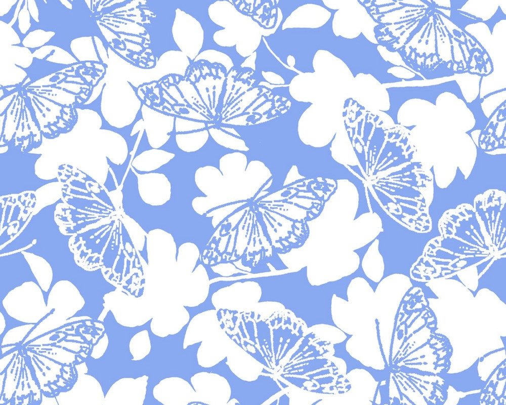 Butterfly Blues - Butterfly Floral Blender from 3 Wishes Fabric