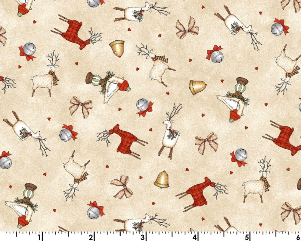 Homemade Holidays - Little Deer Tan from Maywood Studio Fabric