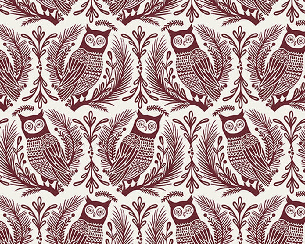 Woodland Magic - Owls Porcelain by Jessica Flick from Benartex Fabrics