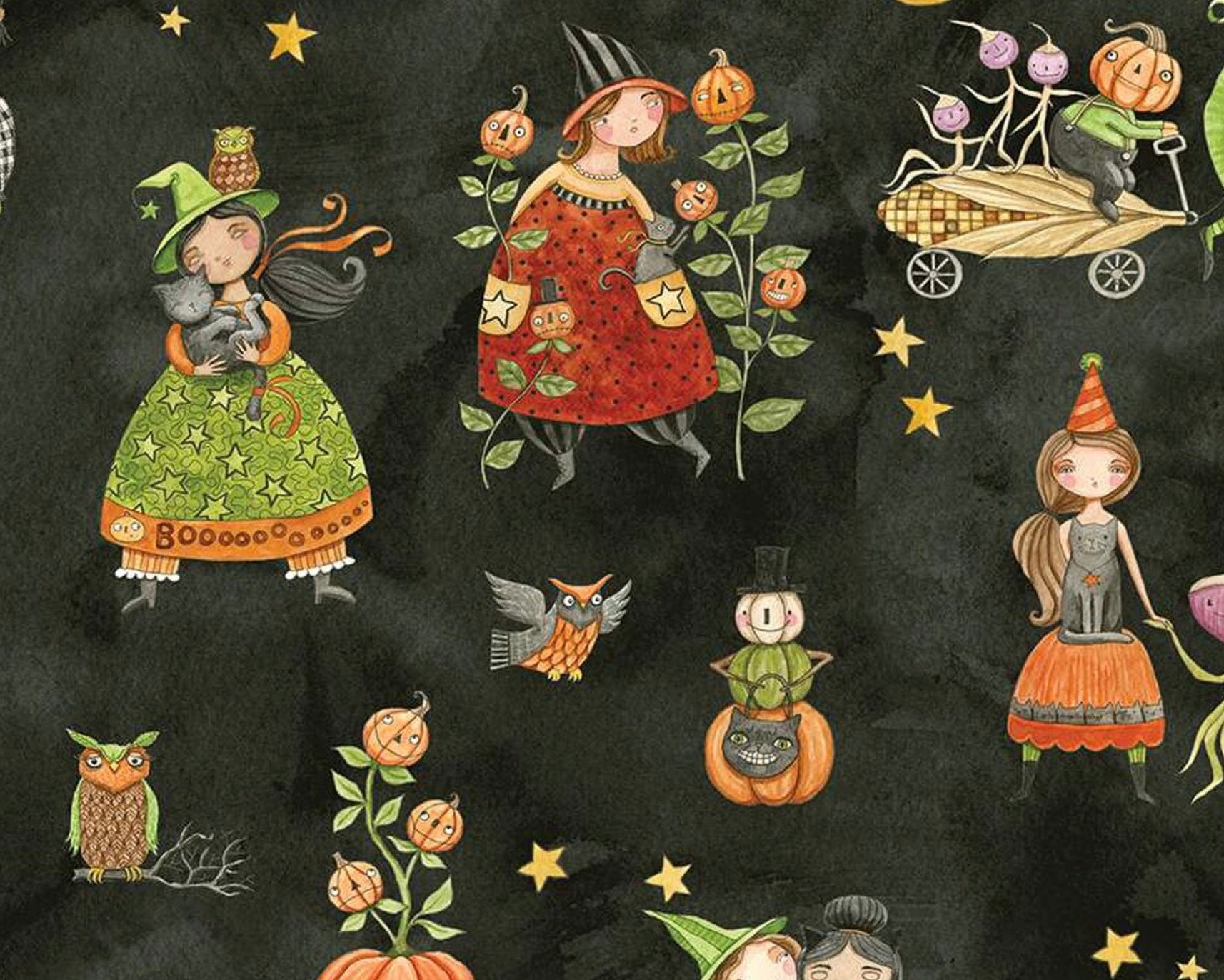 Ghoul Friends - Main Black from Riley Blake Fabric