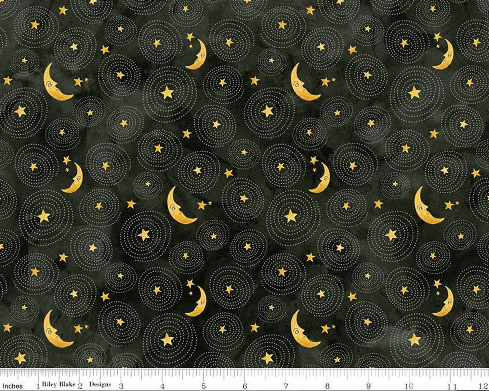 Ghoul Friends - Stars and Moon Black from Riley Blake Fabric