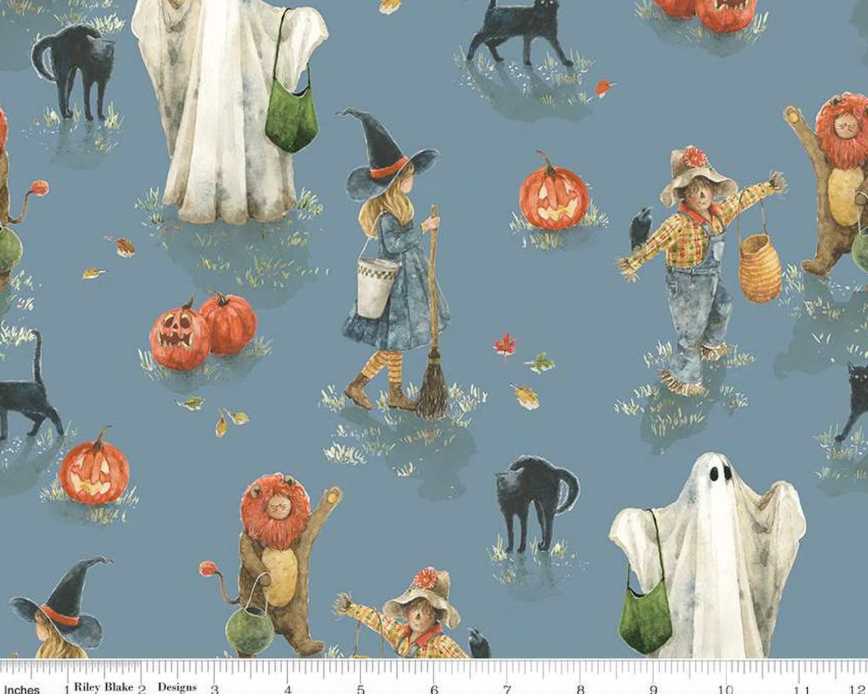 Trick or Treat - Main Dust Blue from Riley Blake Fabric