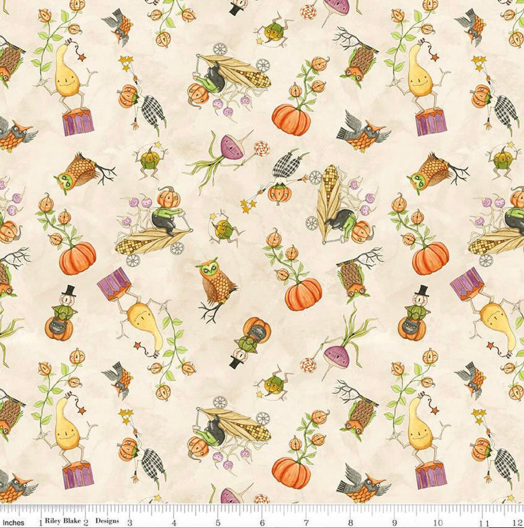 Ghoul lFriends - Gourds Toss Cream from Riley Blake Fabric