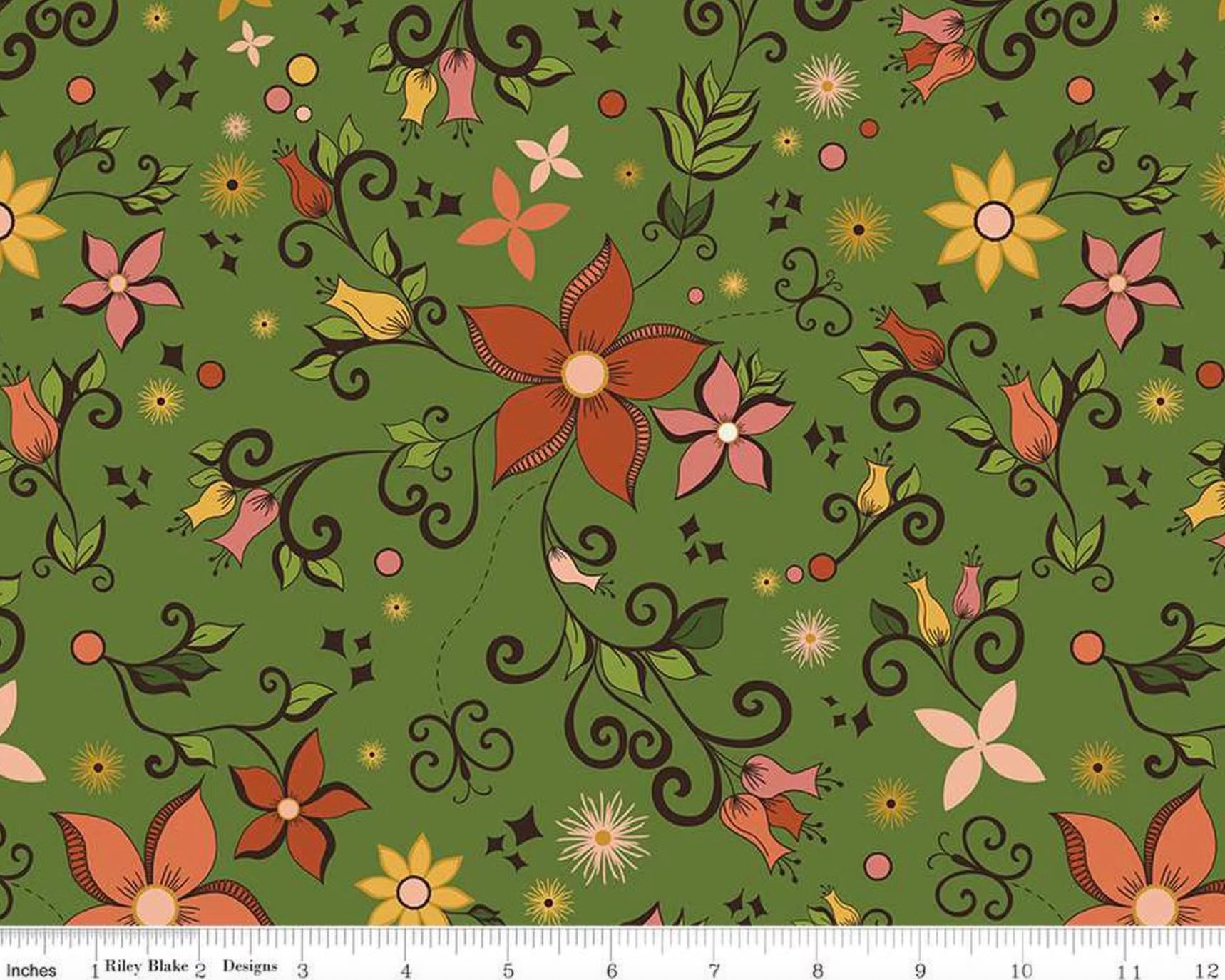 Curated Blooms - Main Green from Riley Blake Fabric