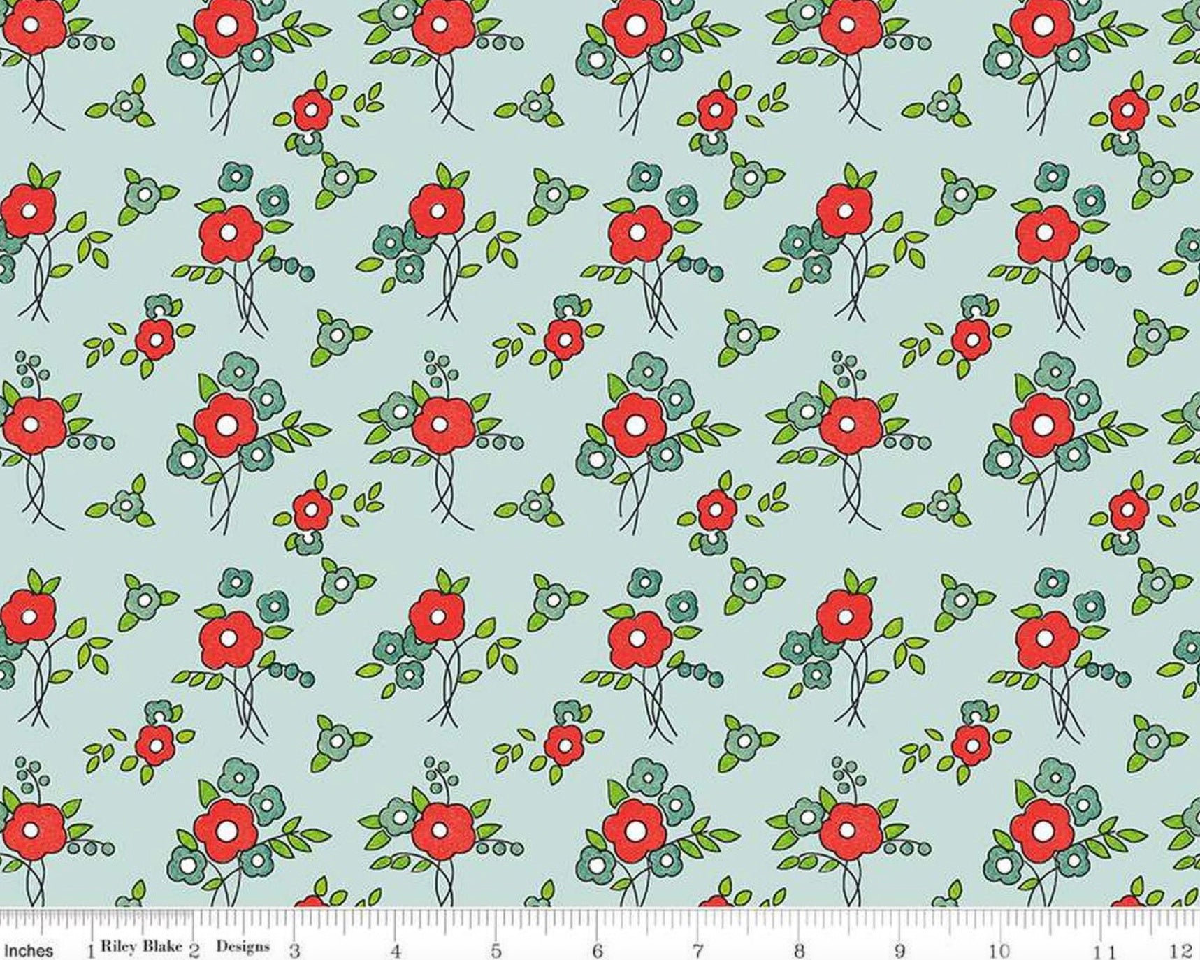 Take Heart - Floral Aqua from Riley Blake Fabric
