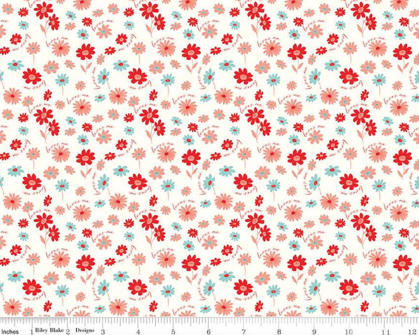 You And Me - Love Me Floral White from Riley Blake Fabric