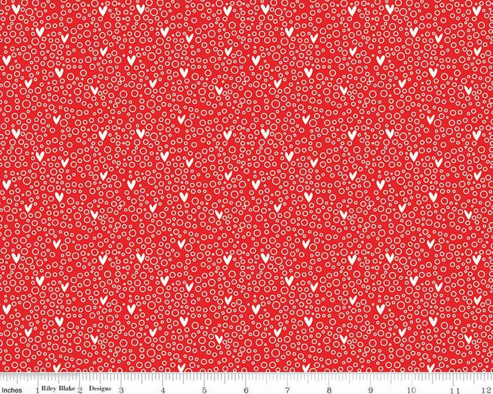You And Me - Dots Hearts Red from Riley Blake Fabric