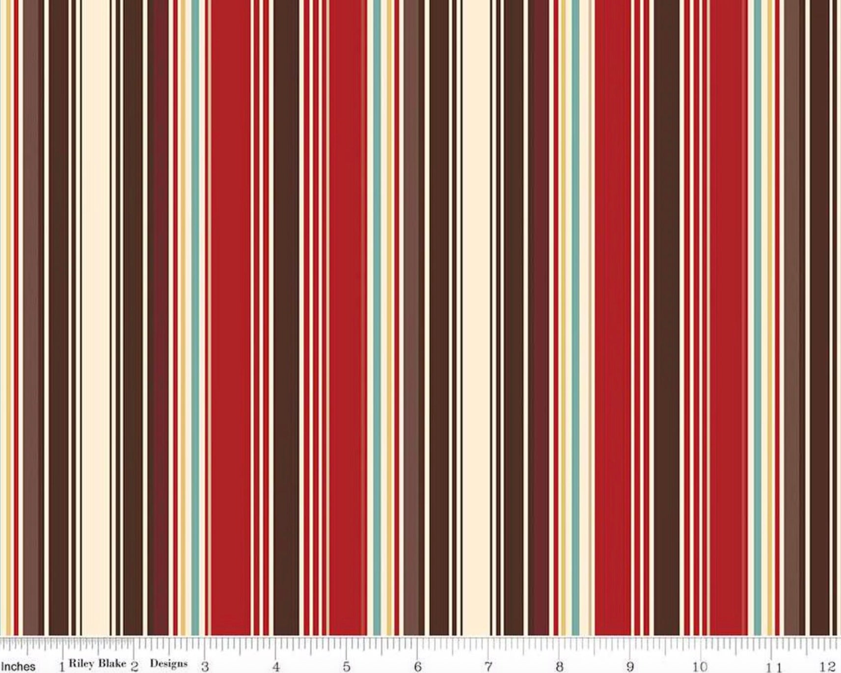 Cowboys - Stripes Barn Red from Riley Blake Fabric