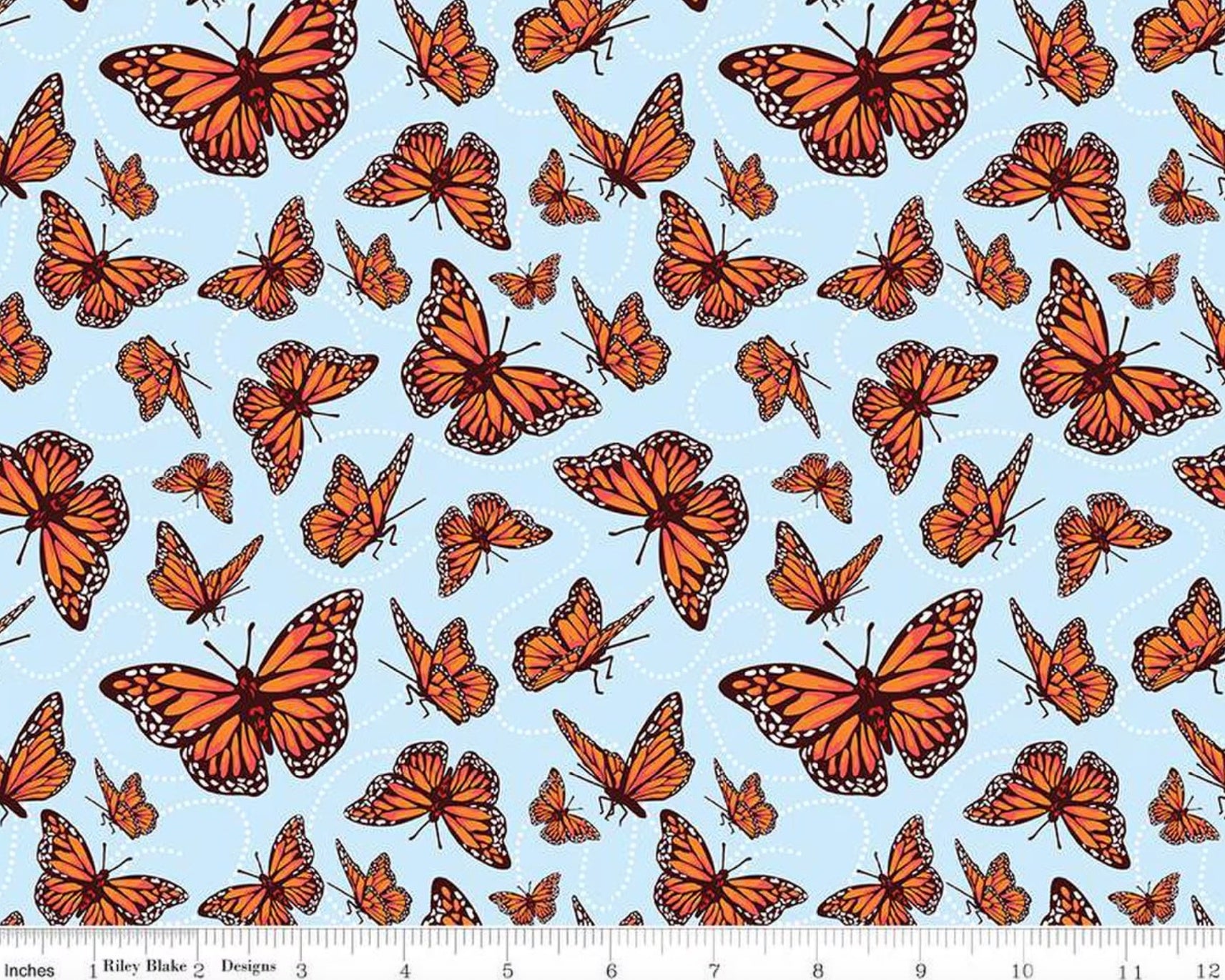 Friendship Florals - Monarchs Sky from Riley Blake Fabric