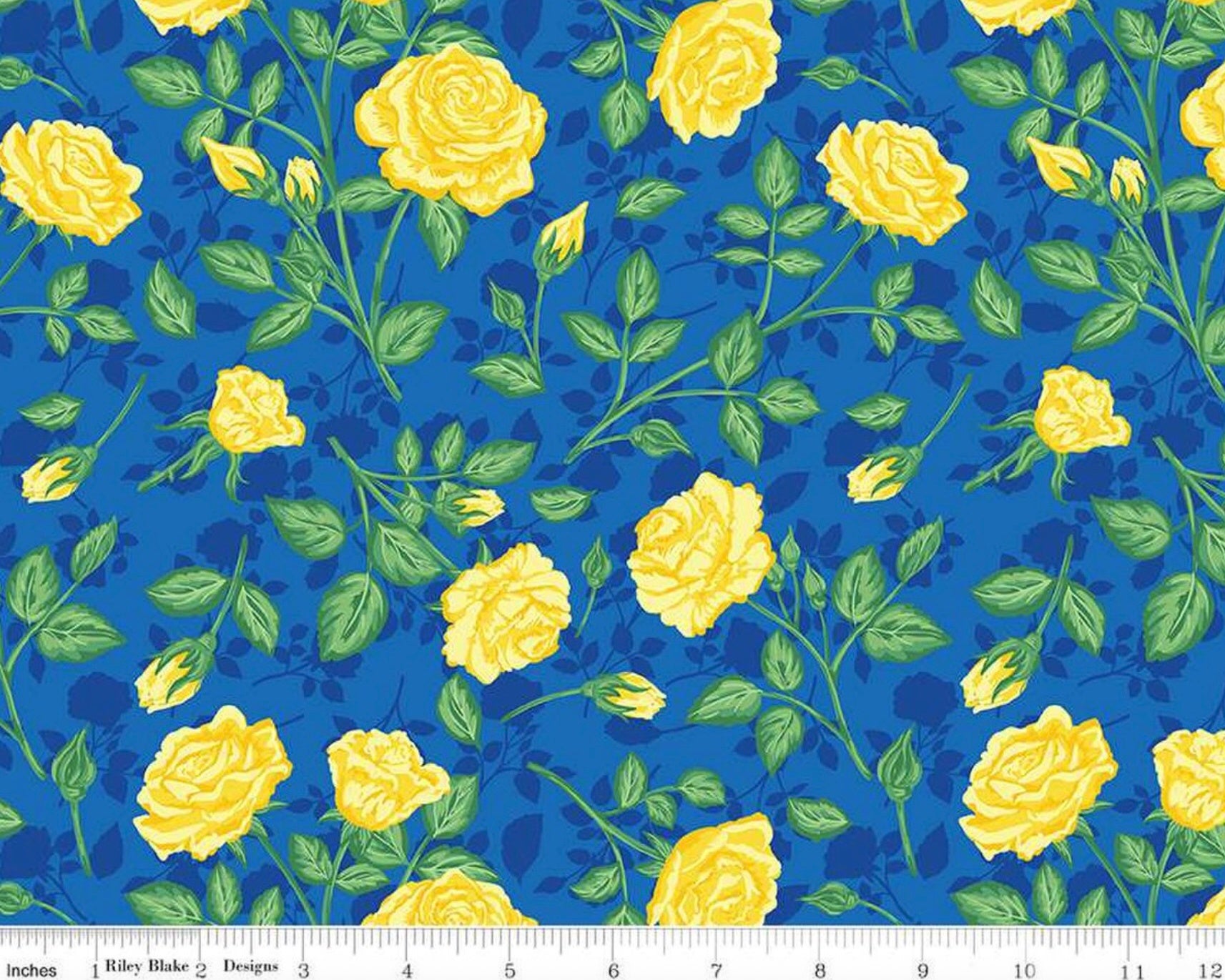Friendship Florals - Roses Cobalt from Riley Blake Fabric