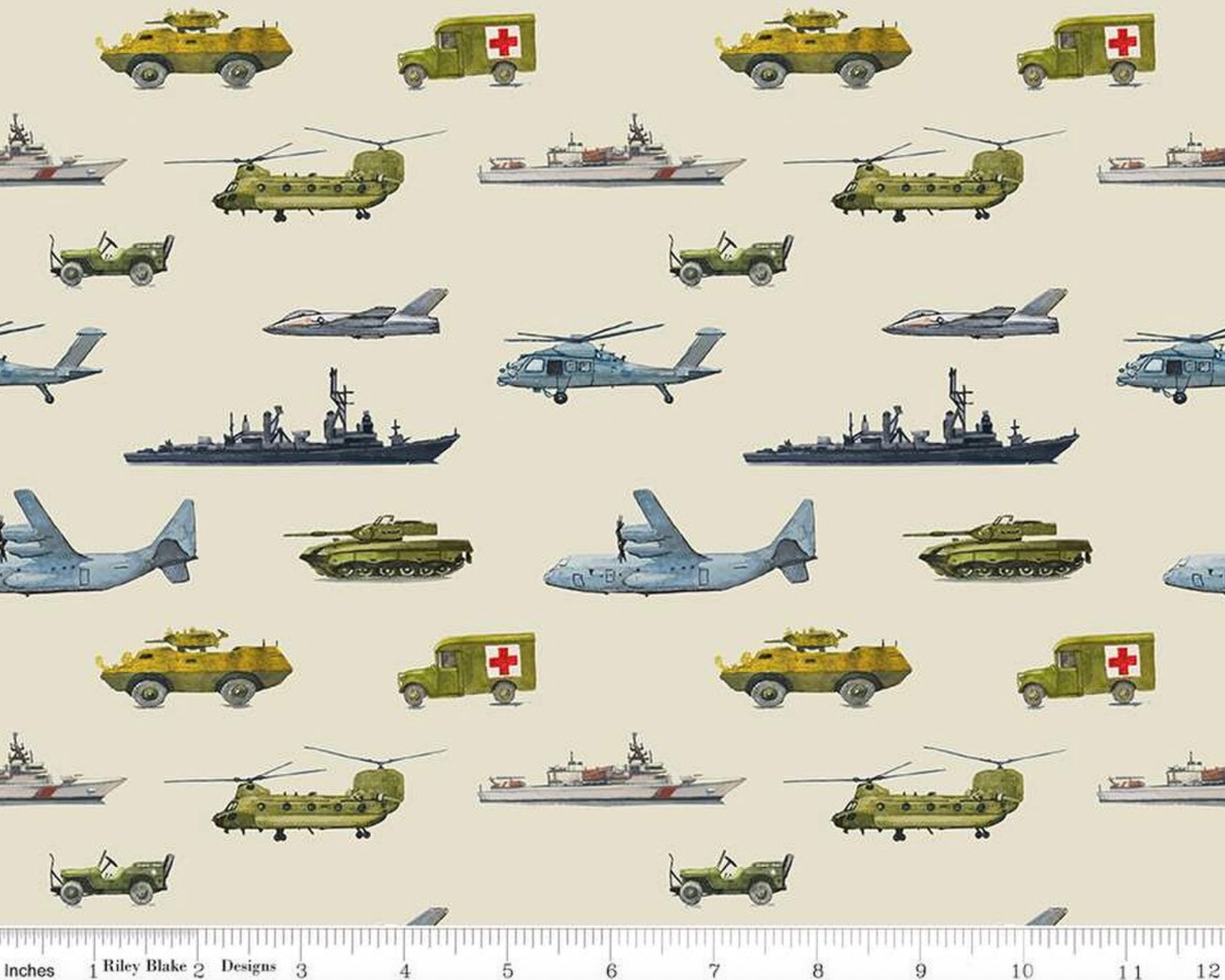 Letters From Home - Transport Khaki from Riley Blake Fabric