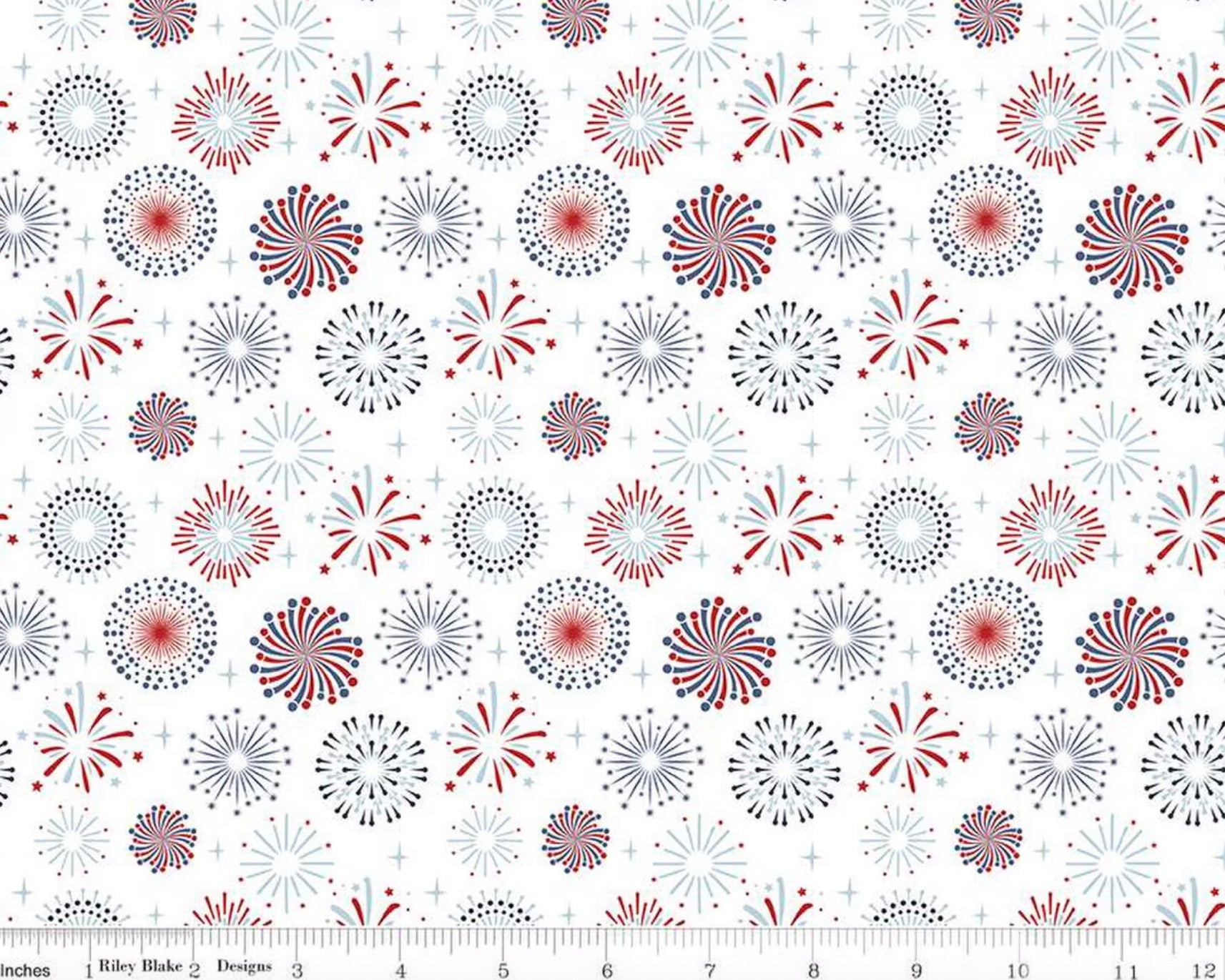 Stars and Stripes Forever - Fireworks White from Riley Blake Fabric