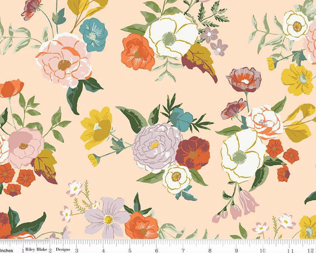 Winged Medley - Main Floral Pink from Riley Blake Fabric