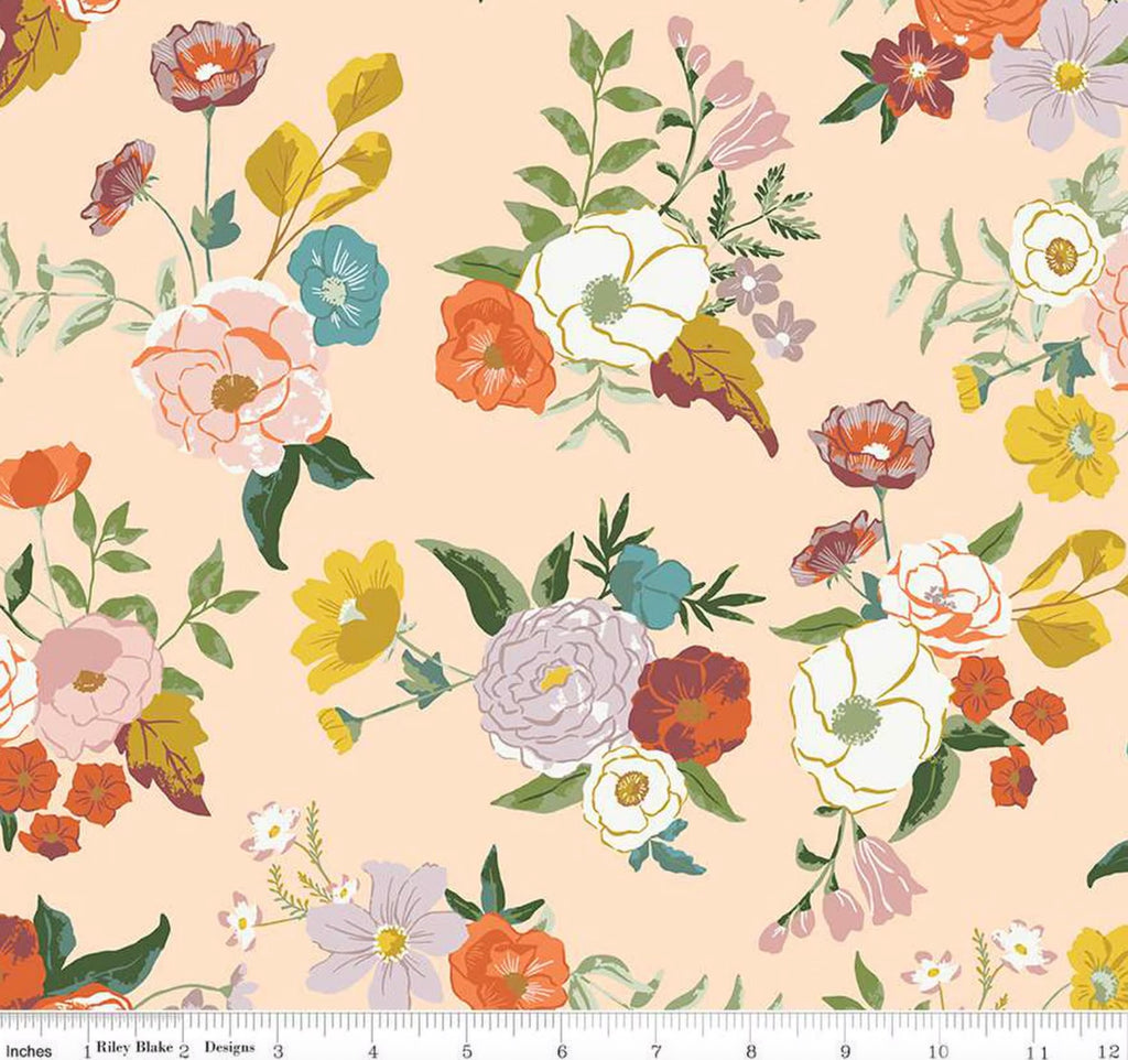 Winged Medley - Main Floral Pink from Riley Blake Fabric