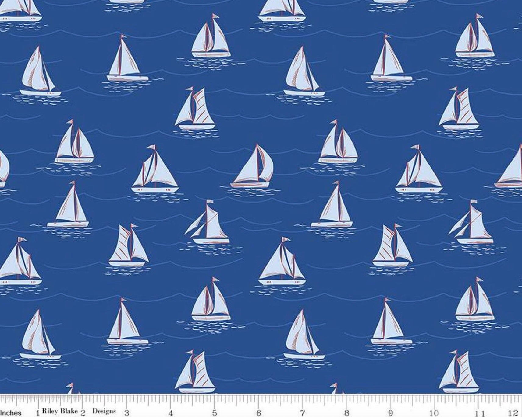 Yacht Club - Sailboats Blue from Riley Blake Fabric