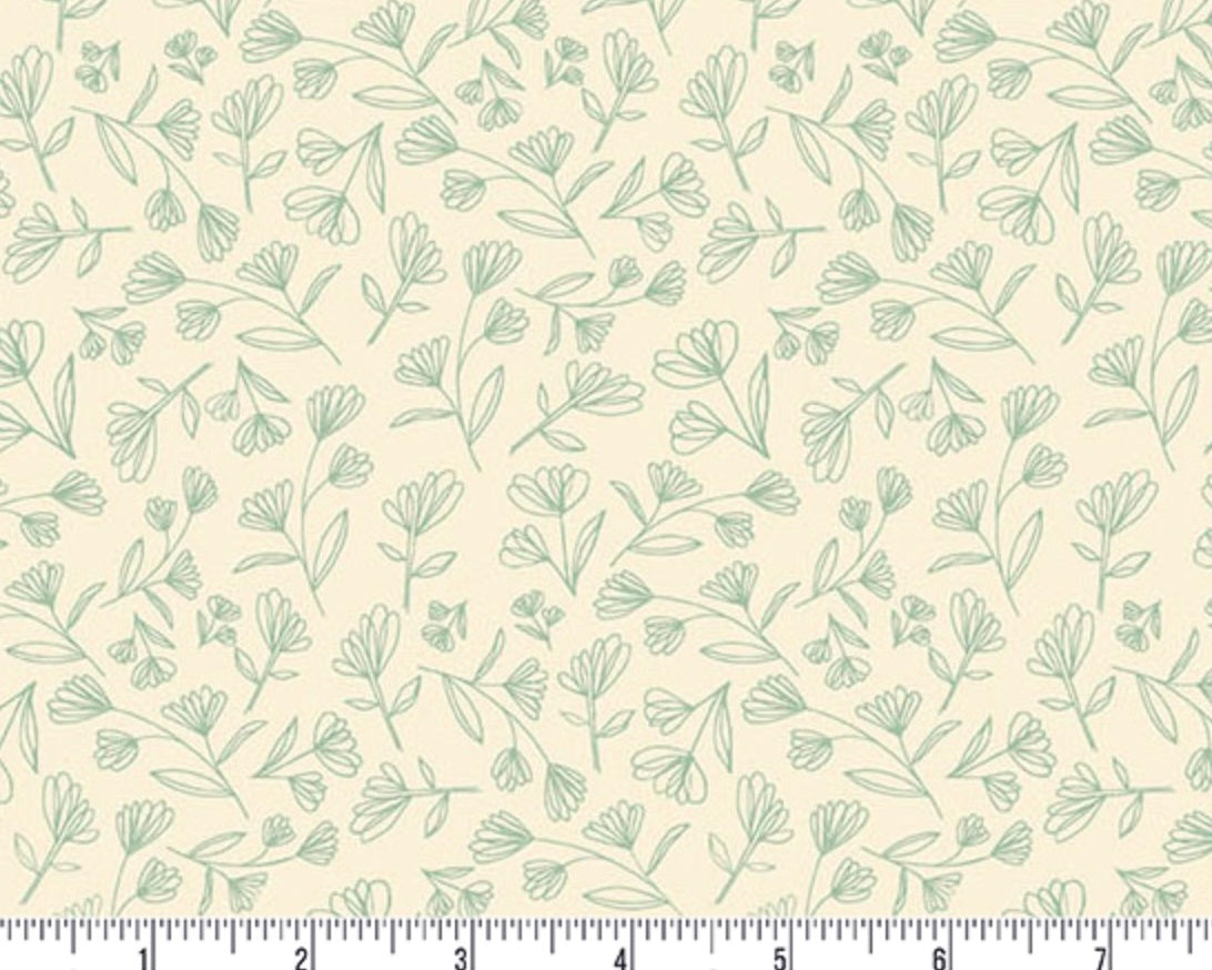 Meadow Walk - Wild Freesia Spring Ivory by Alexandra Bordallo from Andover Fabrics