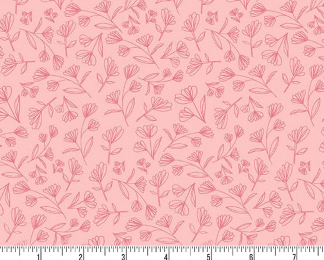 Meadow Walk - Wild Freesia Blush Pink by Alexandra Bordallo from Andover Fabrics
